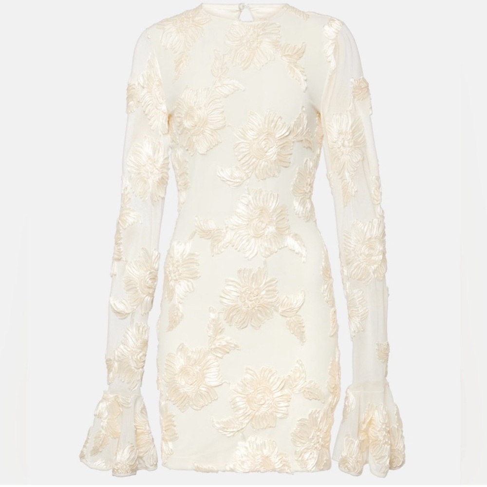 ROTATE Bridal Alberty floral mesh mini dress